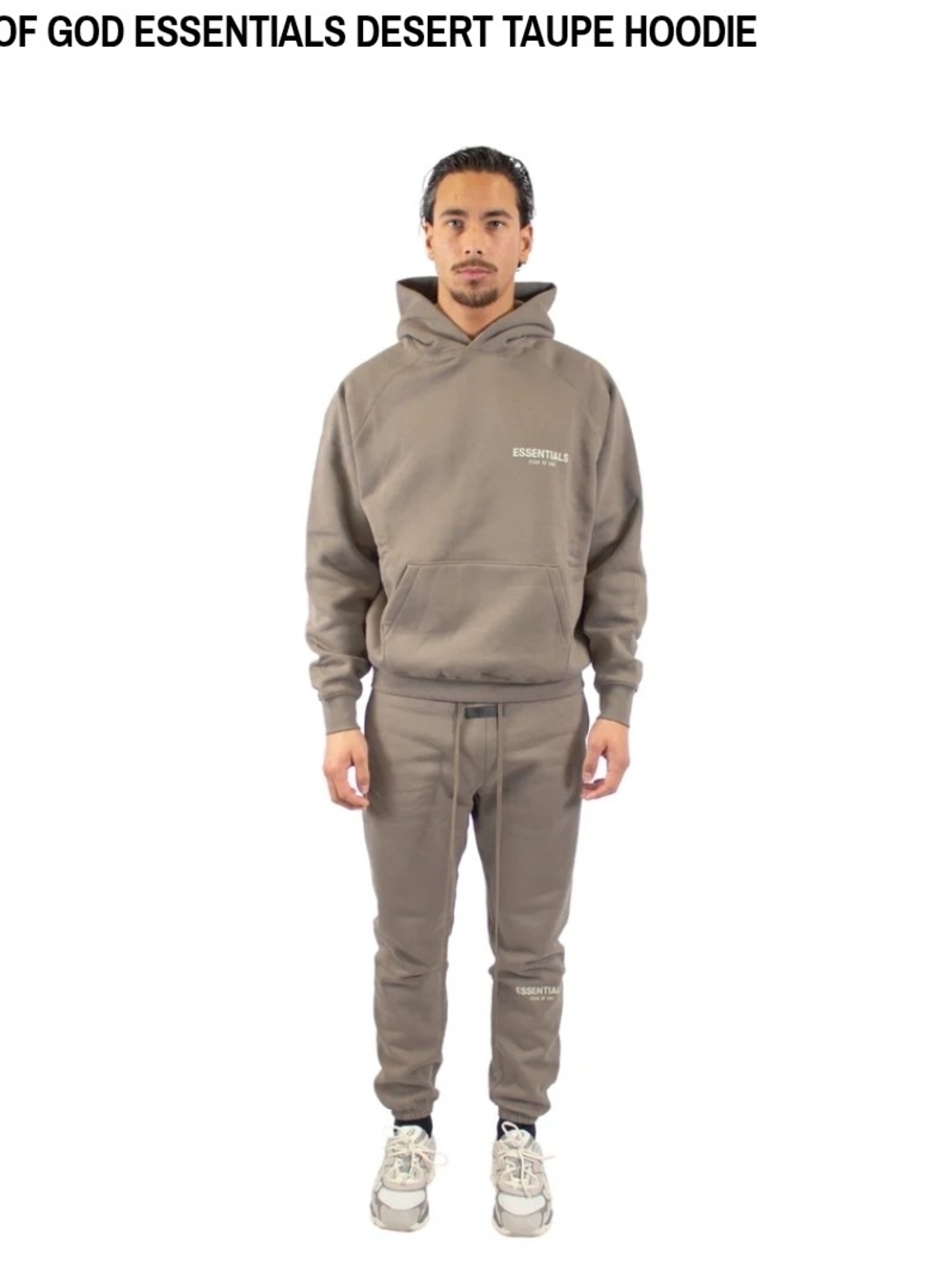 Fear of God Essentials Set Hoodie & Sweatpants Size XS Mens Desert Taupe Nwt